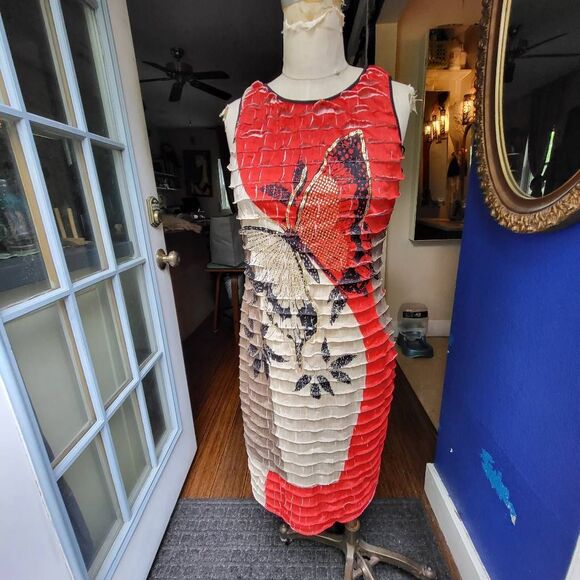 Frank Lyman Design Layered Butterfly Dress - Size 10 - Picture 6 of 10
